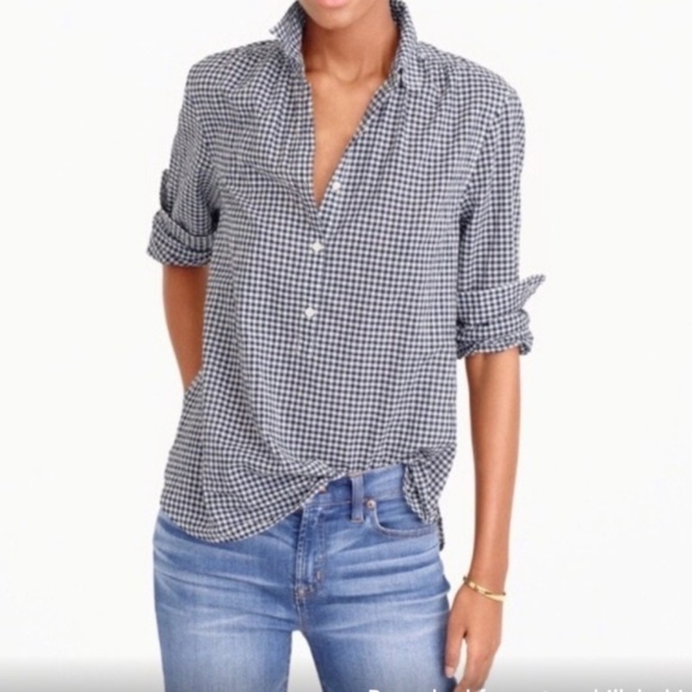 JCREW GINGHAM POPOVER